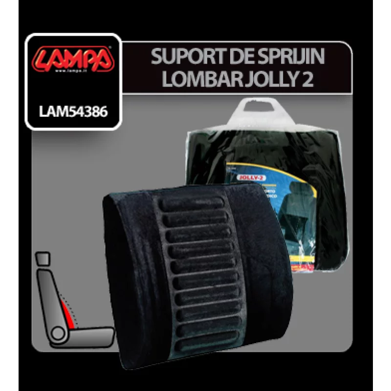 Suport lombar auto ergonomic Jolly 2, negru, pentru confort la condus