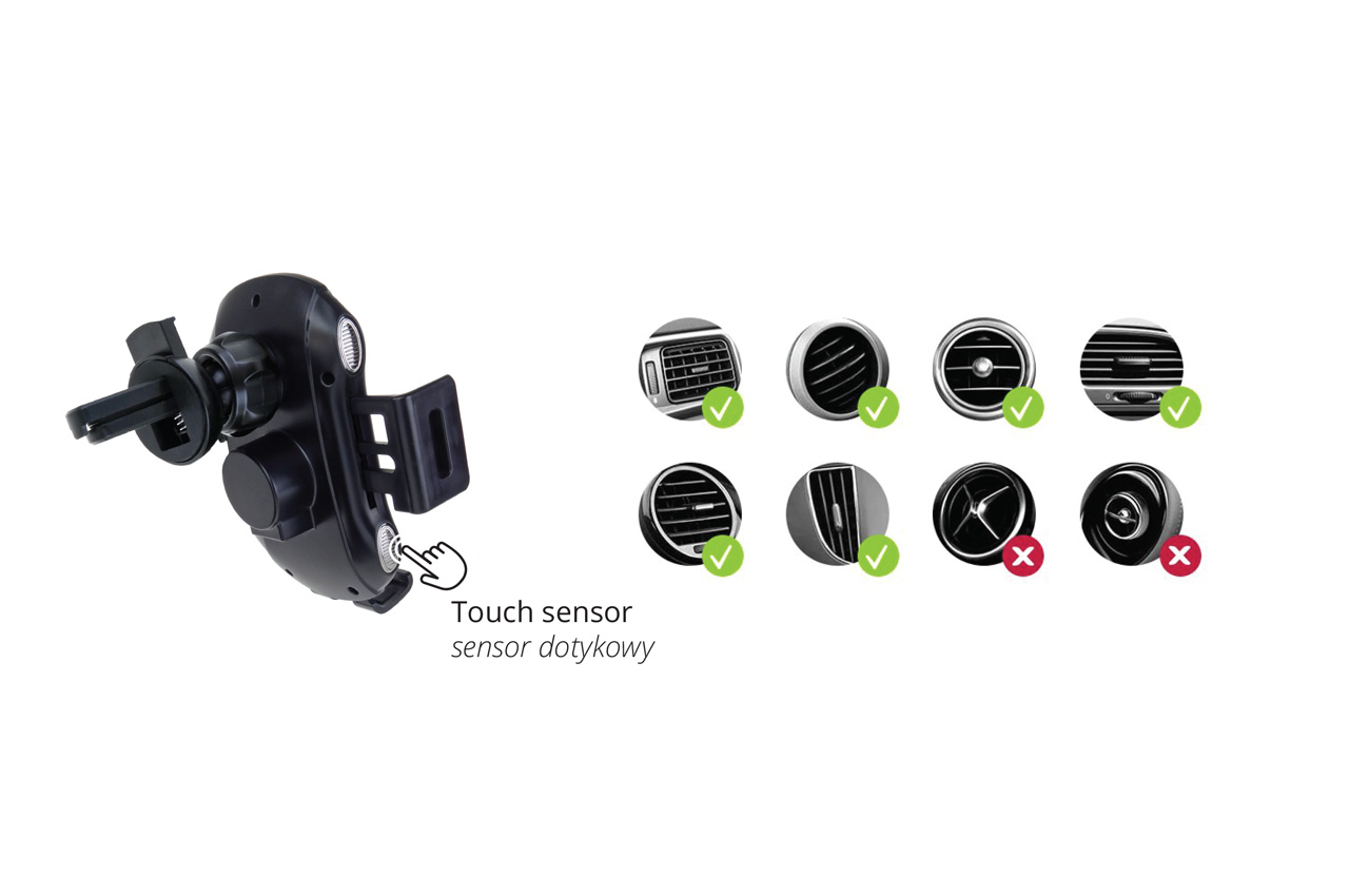 Suport telefon automat cu incarcare wireless, pentru smartphone cu tehnologie incarcare QI , micro USB, AMIO PHW-02