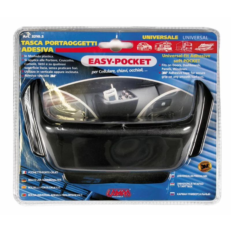 Suport buzunar auto universal cu adeziv 20x10 cm pentru organizare