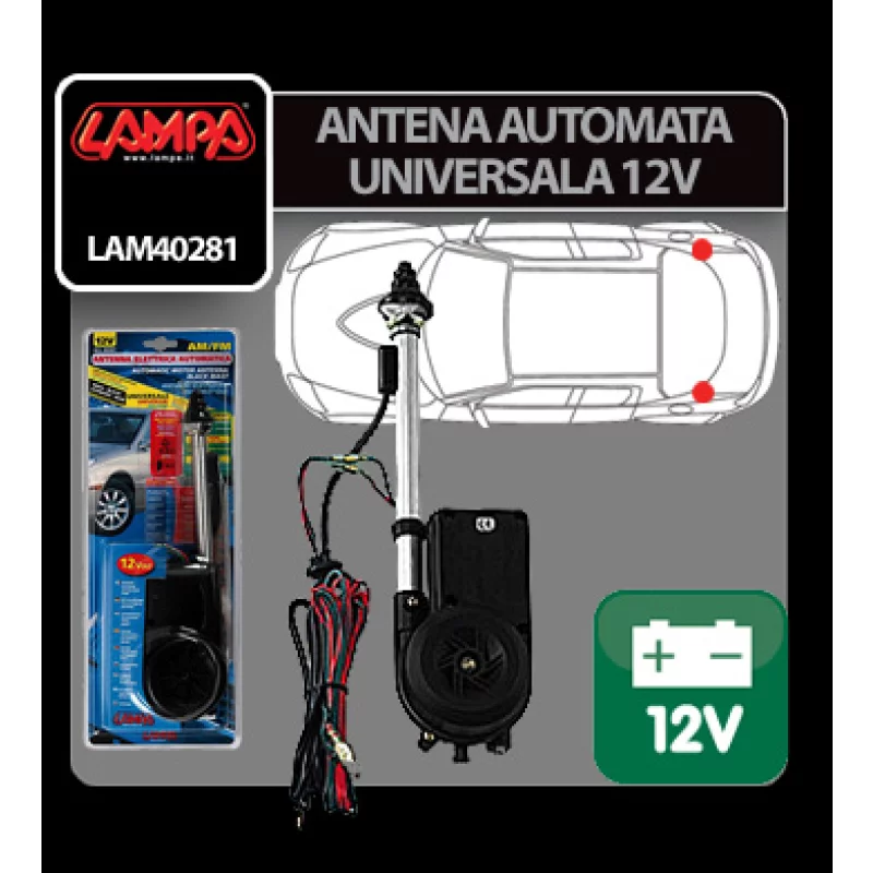 Antena auto automata universala 12V Lampa, montaj pe aripa spate