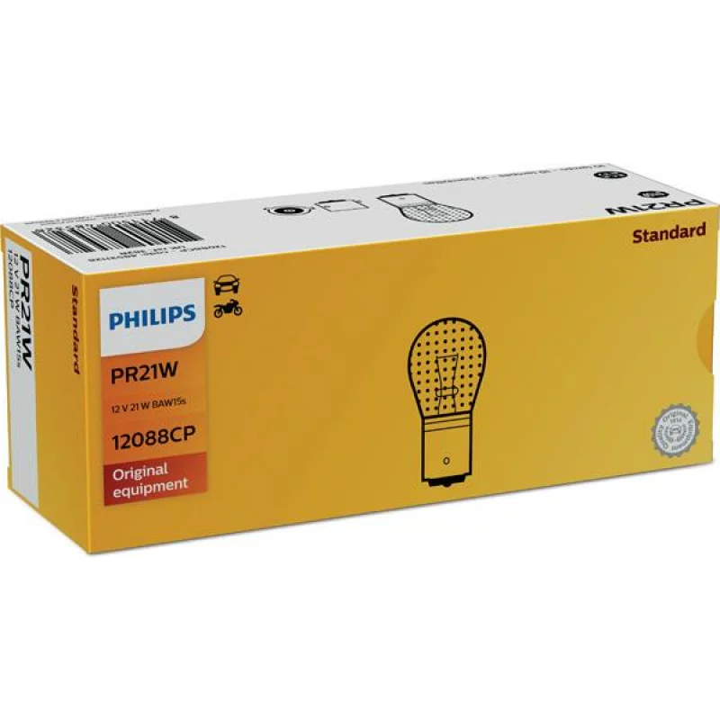 Bec frână auto Philips PR21W 12V 21W roșu cu soclu BA15s, 1 buc