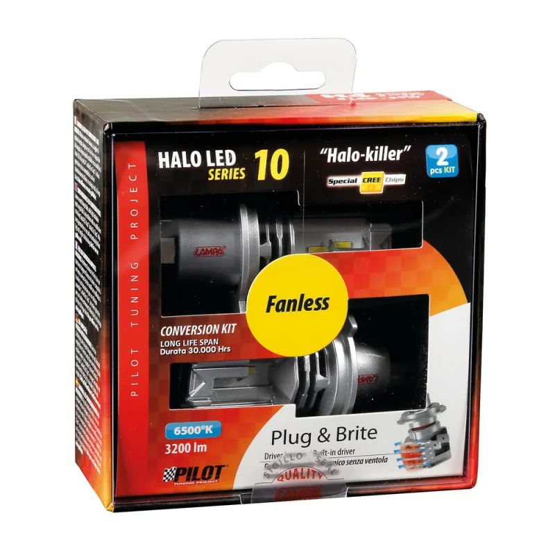 Set 2 becuri LED H4 20W P43t 9-32V, 6500K, Halo Killer