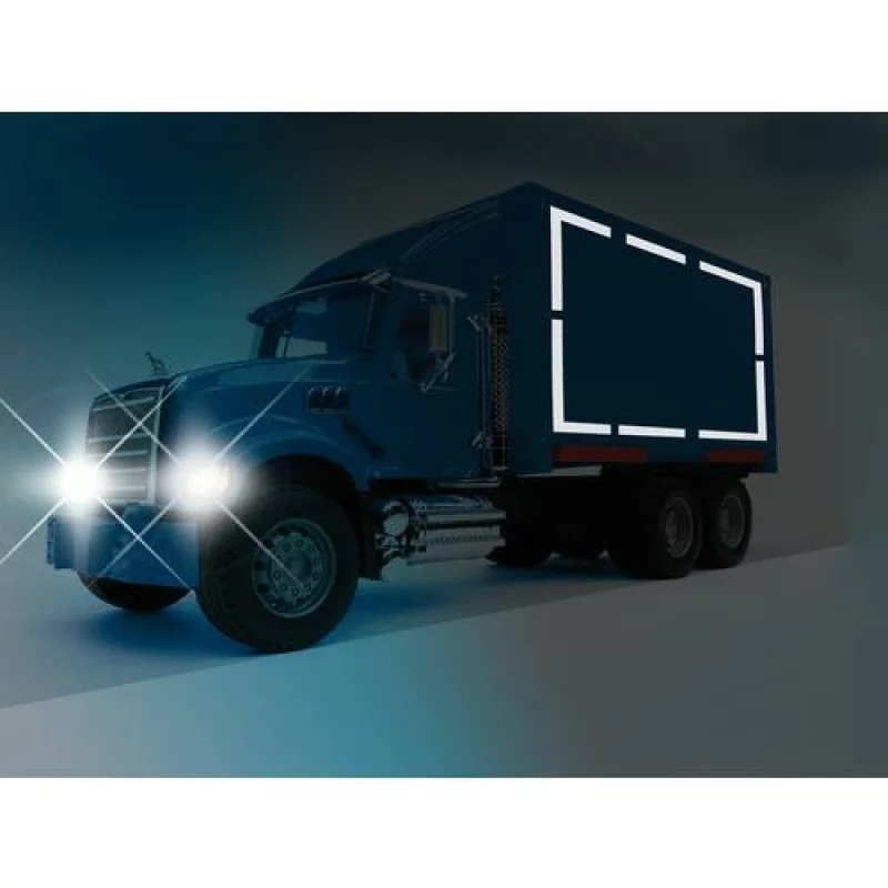 Folie reflectorizantă de contur pentru camion, suprafață rigidă, 1 m, galben
