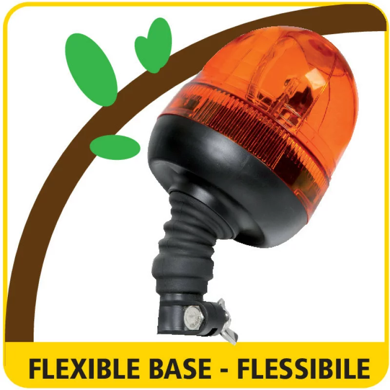 Girofar LED galben stroboscopic 12/24V cu fixare DIN, omologat R65