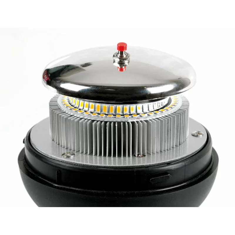 Girofar LED galben stroboscopic 12/24V cu fixare DIN, omologat R65