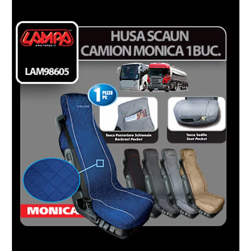Husă scaun camion Monica din microfibră matlasată, bej, 1 buc