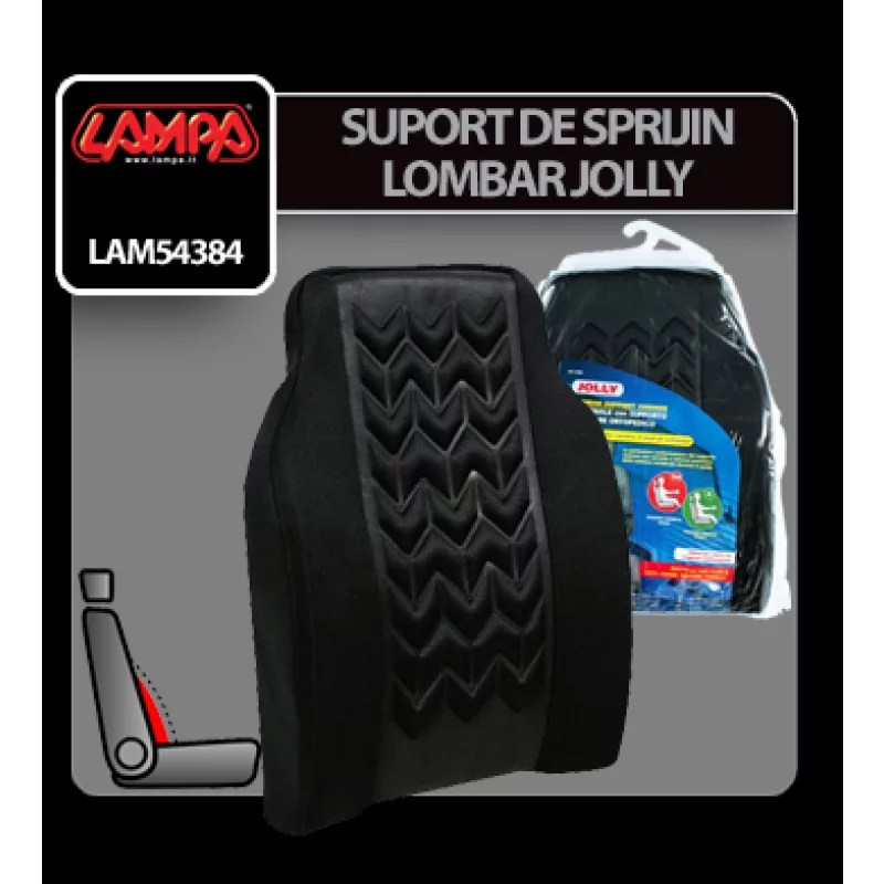 Suport lombar auto Jolly ergonomic pentru scaun, gri-negru