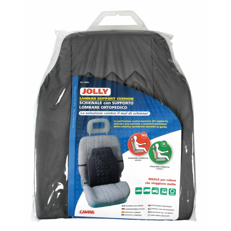 Suport lombar auto Jolly ergonomic pentru scaun, gri-negru
