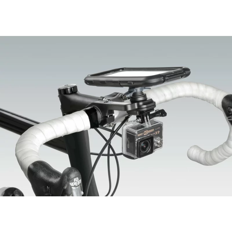 Suport fix pe ghidon Opti Combo Duo Lock pentru telefon si action cam