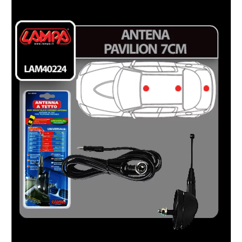 Antena auto de pavilion Lampa 7 cm, unghi reglabil, montaj universal