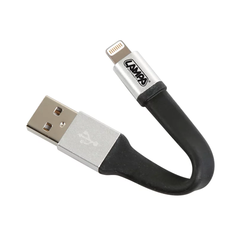 Cablu breloc pentru chei USB la Apple Lightning 10 cm, negru
