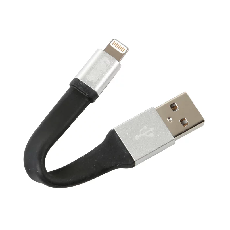 Cablu breloc pentru chei USB la Apple Lightning 10 cm, negru
