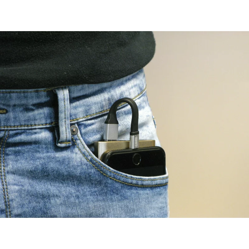 Cablu breloc pentru chei USB la Apple Lightning 10 cm, negru