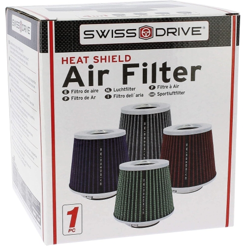 Filtru de aer sport universal gri cu 4 inele pentru tuning auto