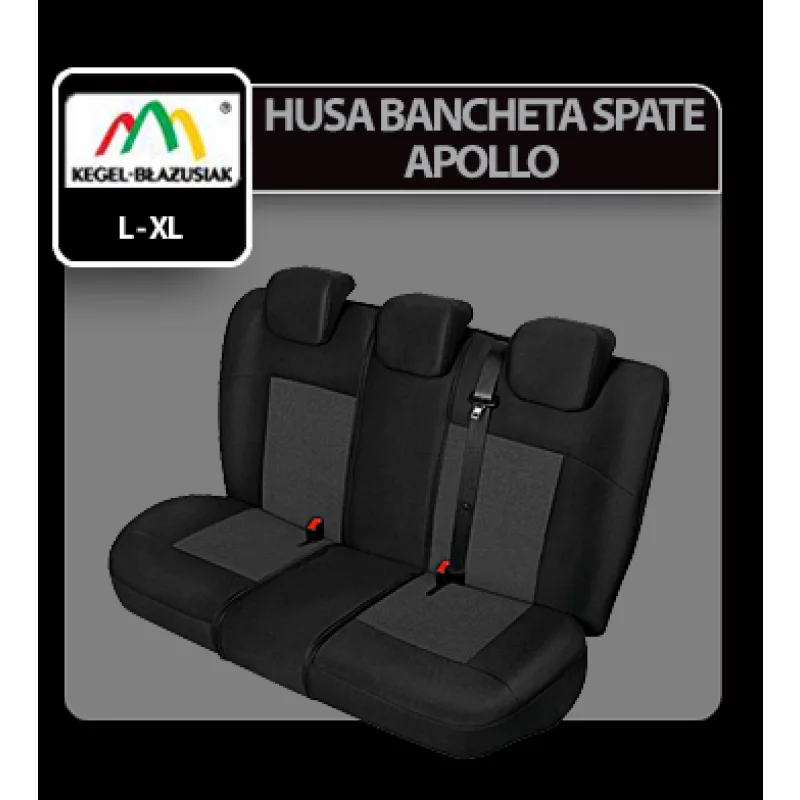 Huse bancheta spate auto Apollo Lux Super L-XL, negru/gri