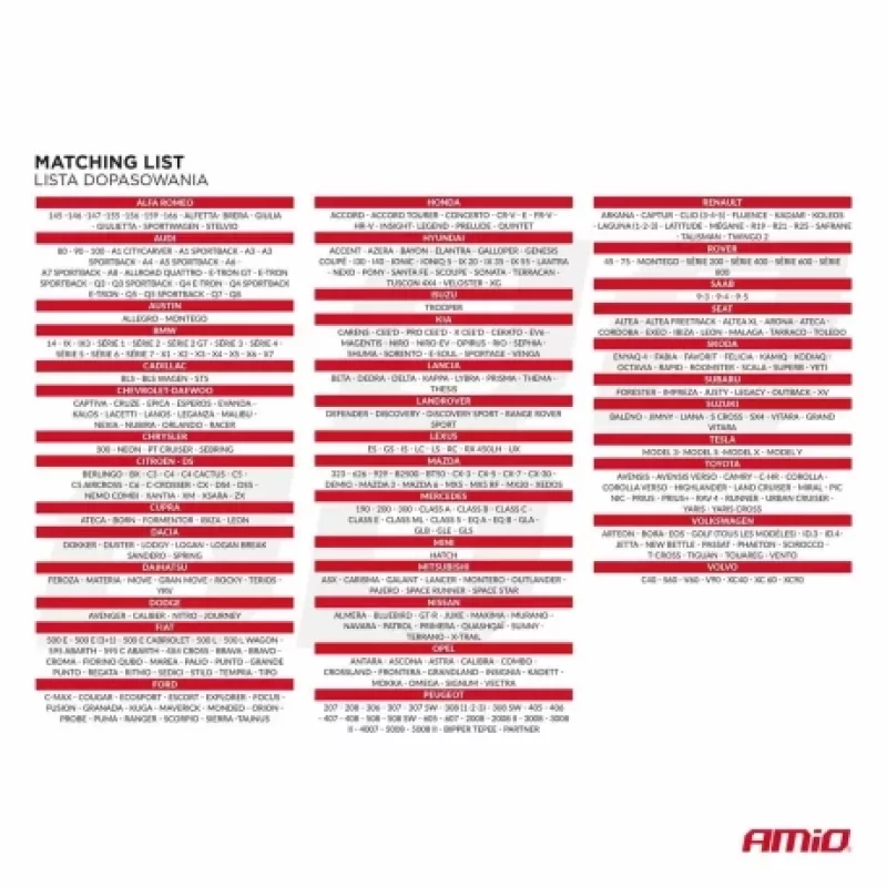 Huse scaun universale auto 9 piese Amio SC-03, negru/rosu