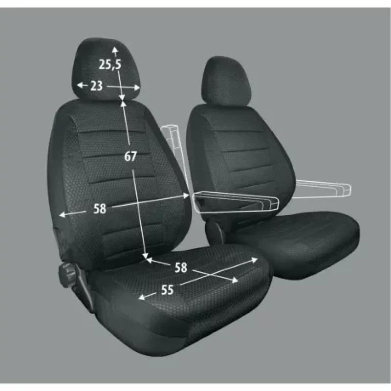 Huse scaun universale pentru autorulotă Travel Easy Fit, 2 buc, negre