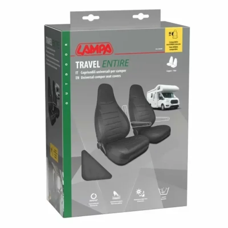 Huse universale scaun autorulota Lampa Travel Entire, 2 buc, negru