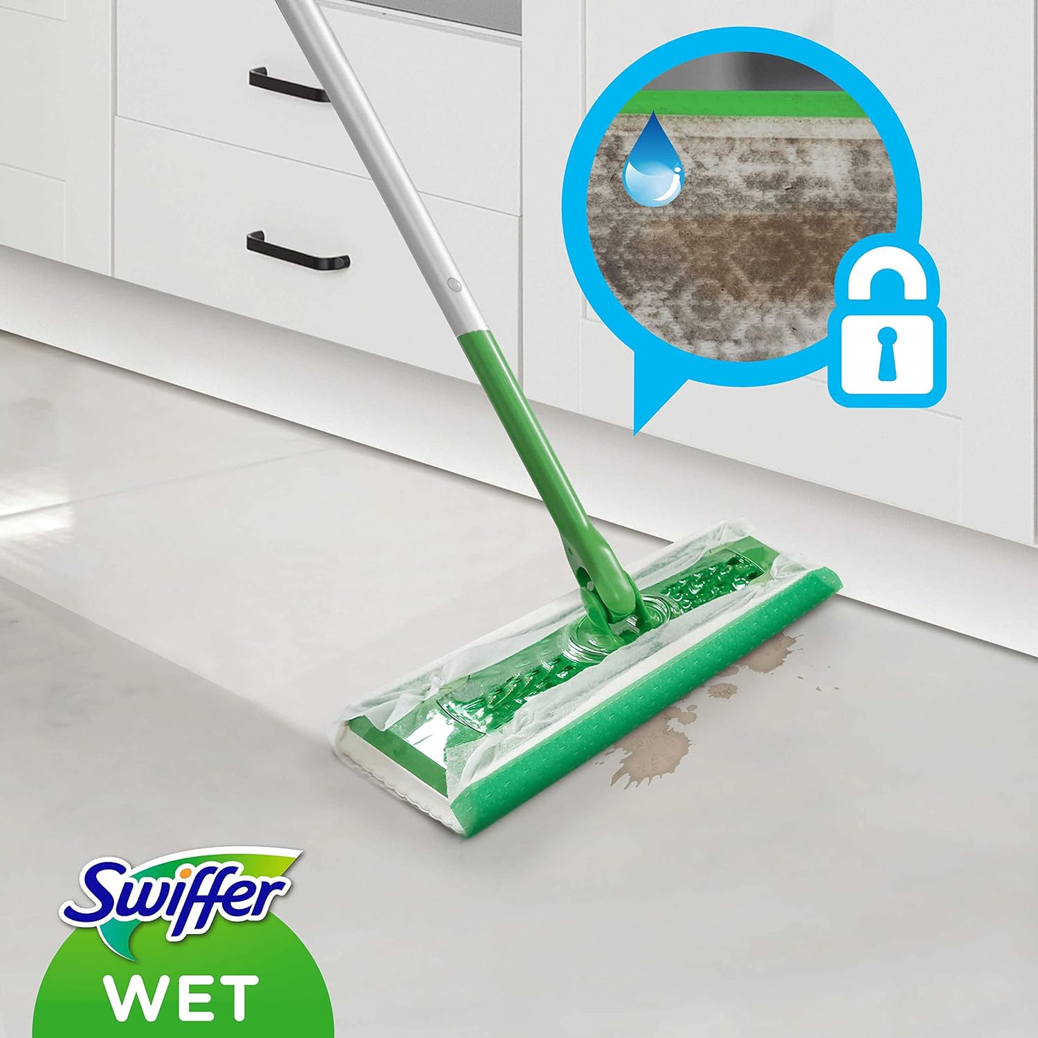 Lavete umede Swiffer Wet pentru podea si linoleum, 10 bucati