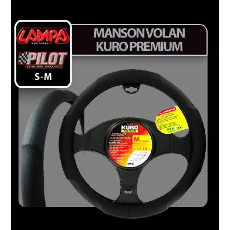 Manson volan Kuro Premium negru, marimea S, pentru volane Ø 35-37 cm