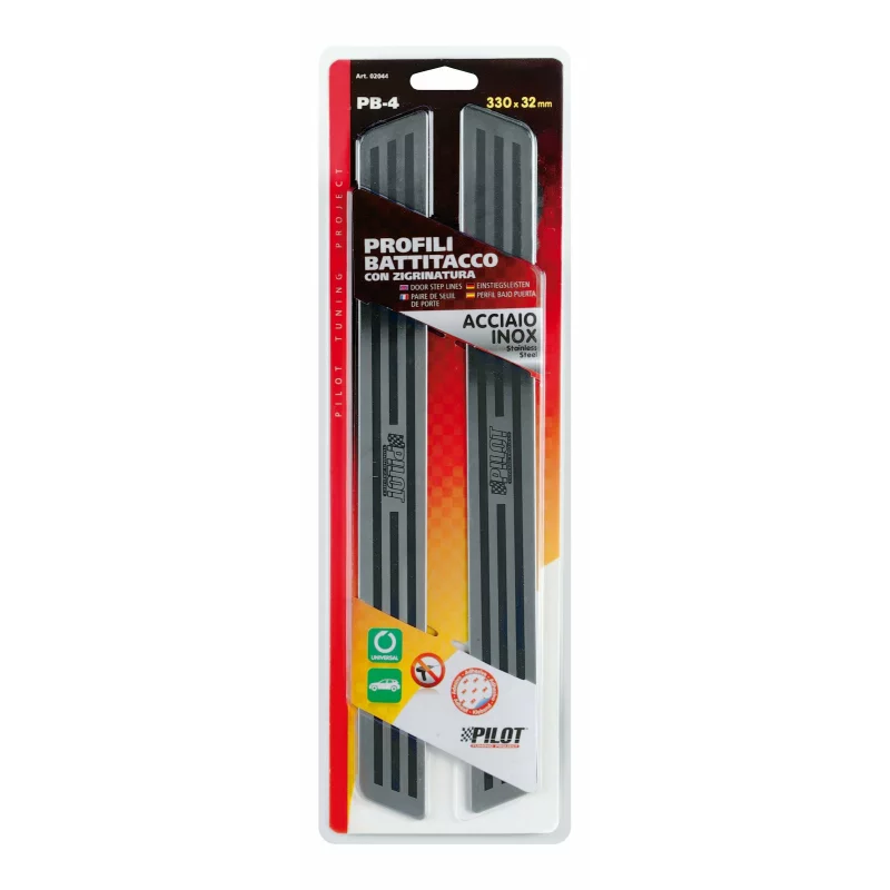 Ornamente praguri auto din inox Pilot PB-4, universale, 33x3,2 cm