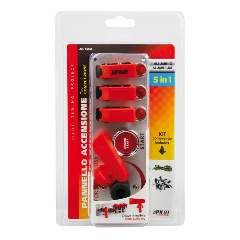 Panou întrerupătoare auto tuning 5 în 1, 12V, din aluminiu