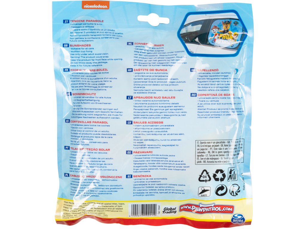 Parasolar auto copii Paw Patrol Nickelodeon, set 2 bucati, 44x35 cm