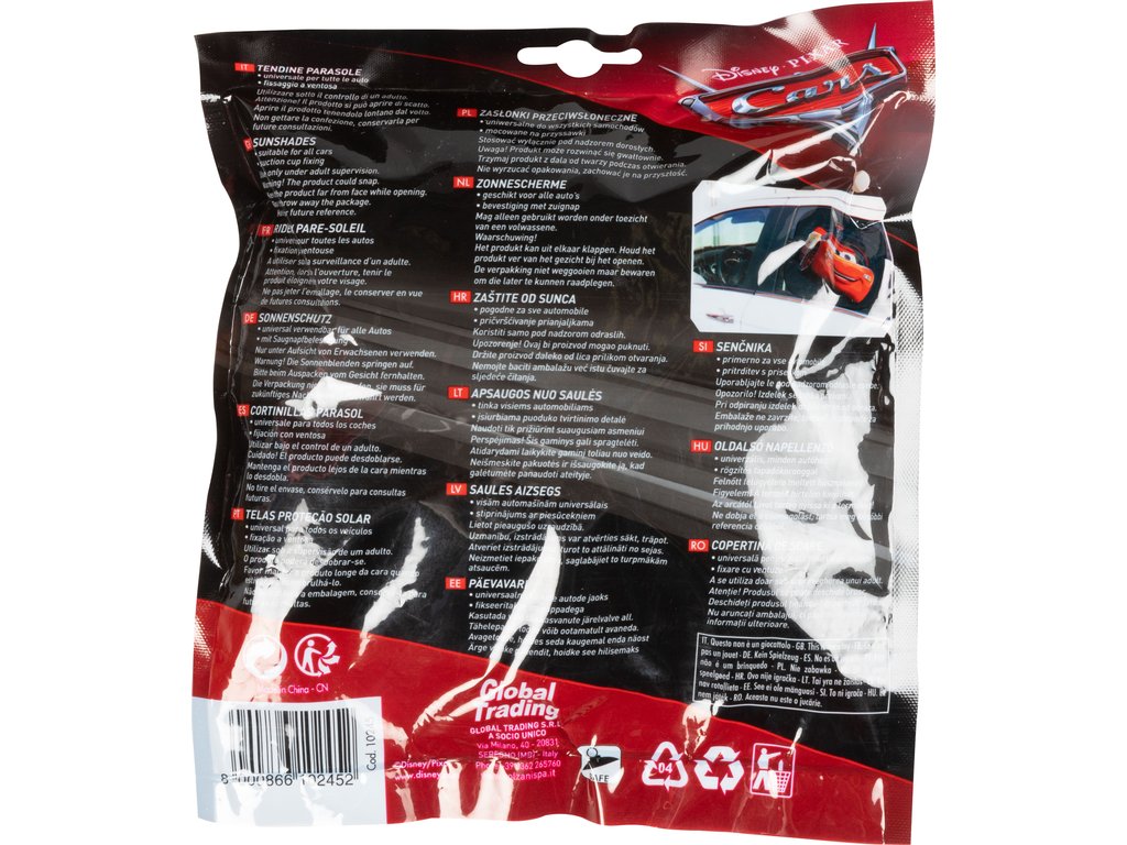 Set 2 parasolare auto pop-up Disney Cars pentru copii, 44x35 cm
