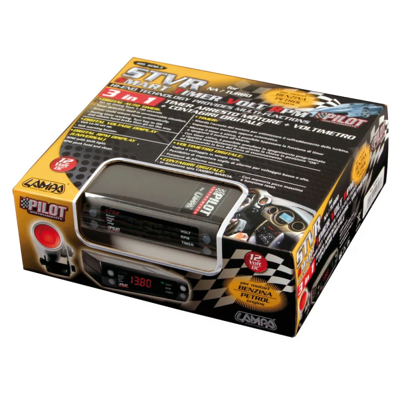 Ceas digital STVR 12V pentru benzina cu turometru, voltmetru si timer auto