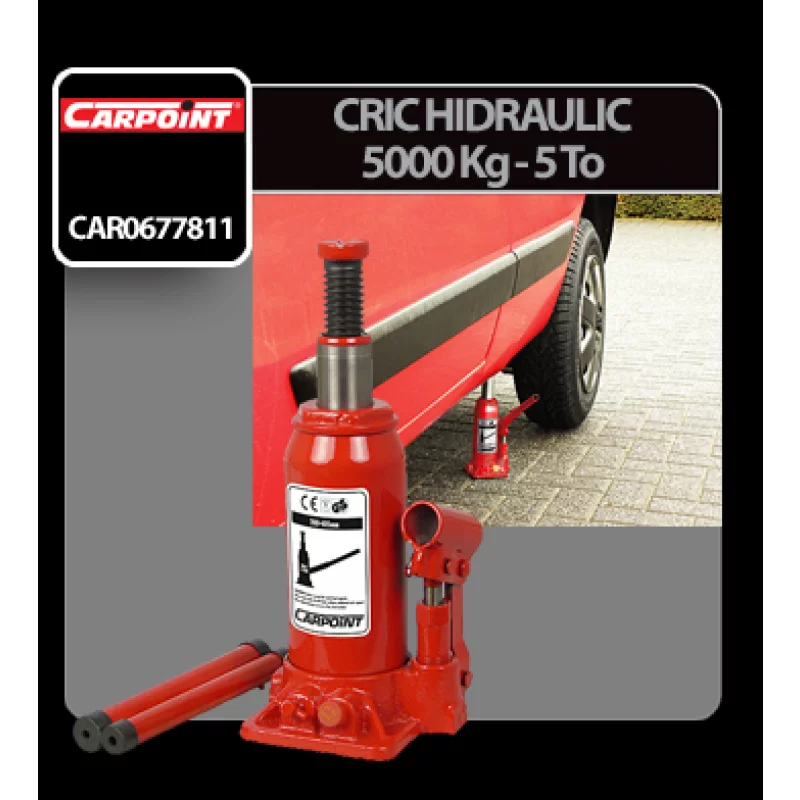 Cric hidraulic tip butelie Carpoint 5 tone, ridicare 200-405 mm