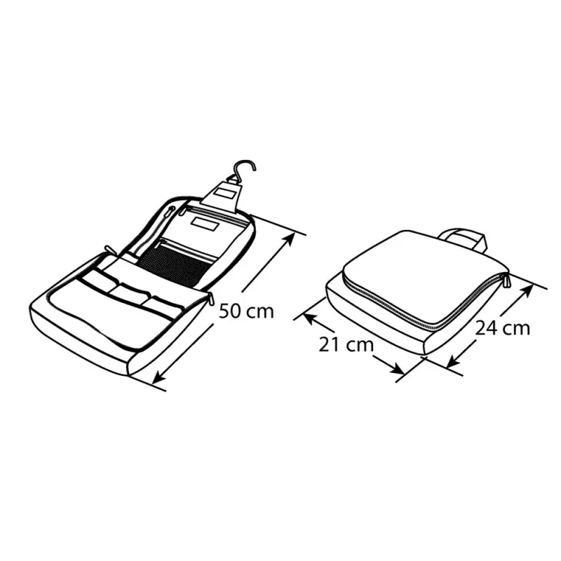 Geanta organizatoare de voiaj cu carlig pentru cosmetice, 21x24 cm