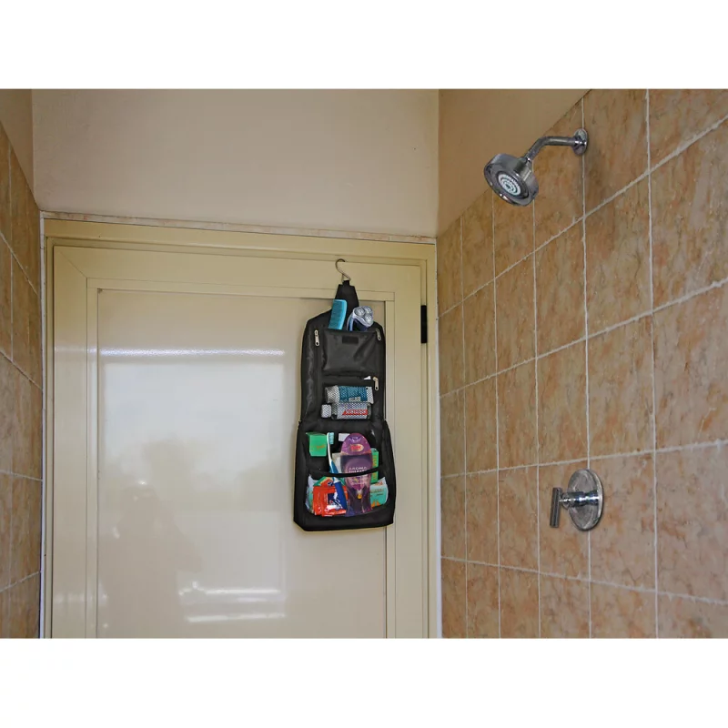 Geanta organizatoare de voiaj cu carlig pentru cosmetice, 21x24 cm