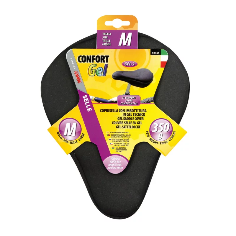 Husă gel pentru șa de bicicletă Confort-Gel M, 27x20 cm, neagră