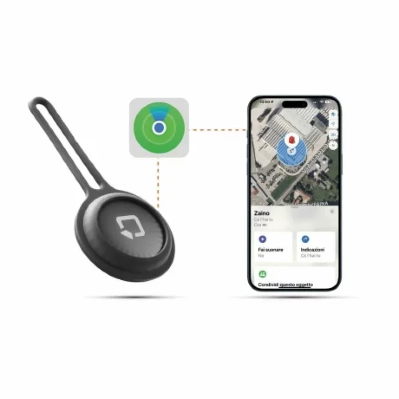 Localizator obiecte Opti Tag compatibil Apple Find My, negru