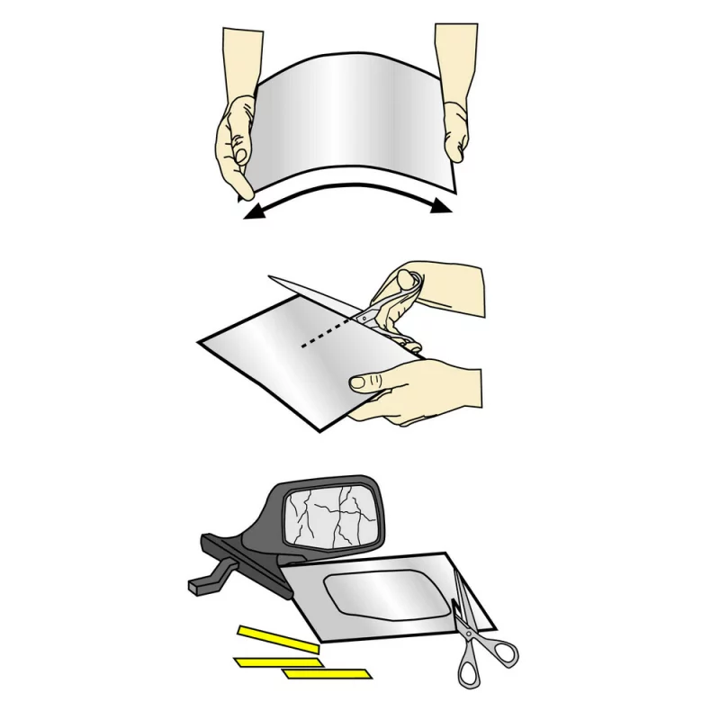 Oglinda adeziva auto Magic Mirror 253x178 mm, marime L, pentru retrovizor