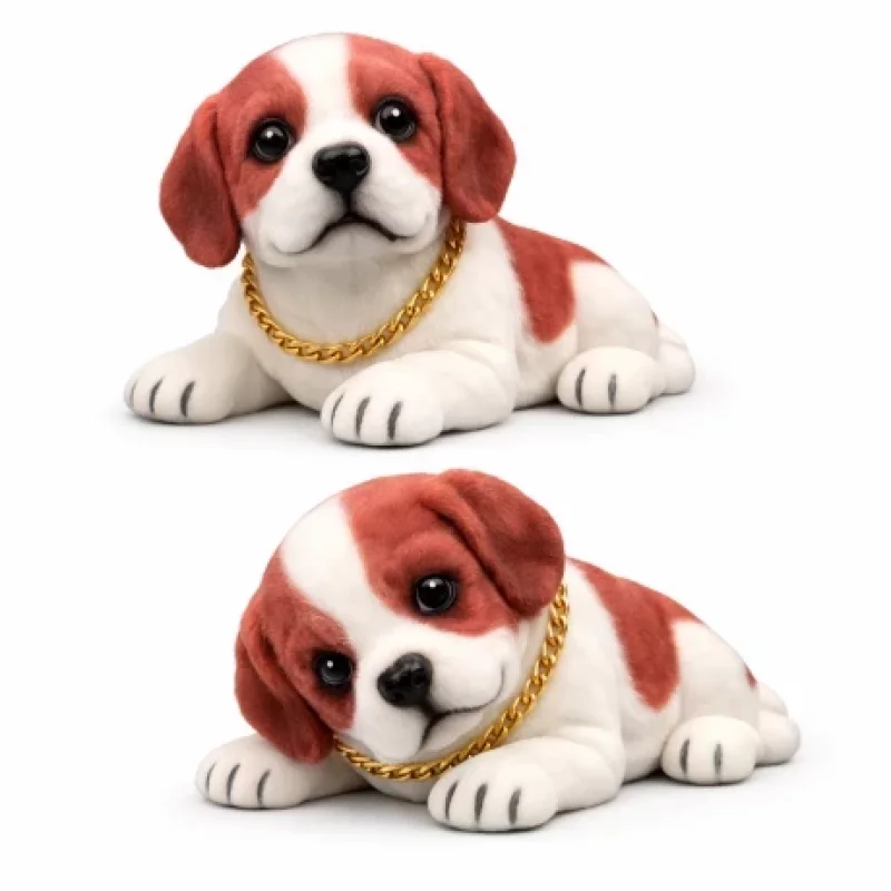 Ornament auto interior Saint Bernard cu cap mobil pentru bord