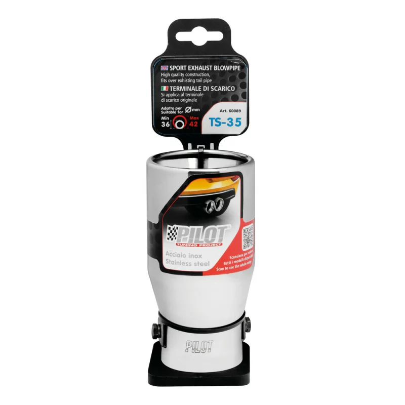 Ornament toba esapament TS-35 din inox lustruit, prindere 36-42 mm