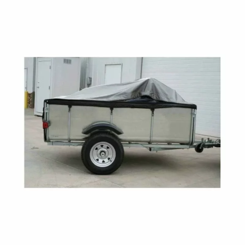 Prelată din polietilenă 2x2 m, gri, cu inele metalice și margini întărite