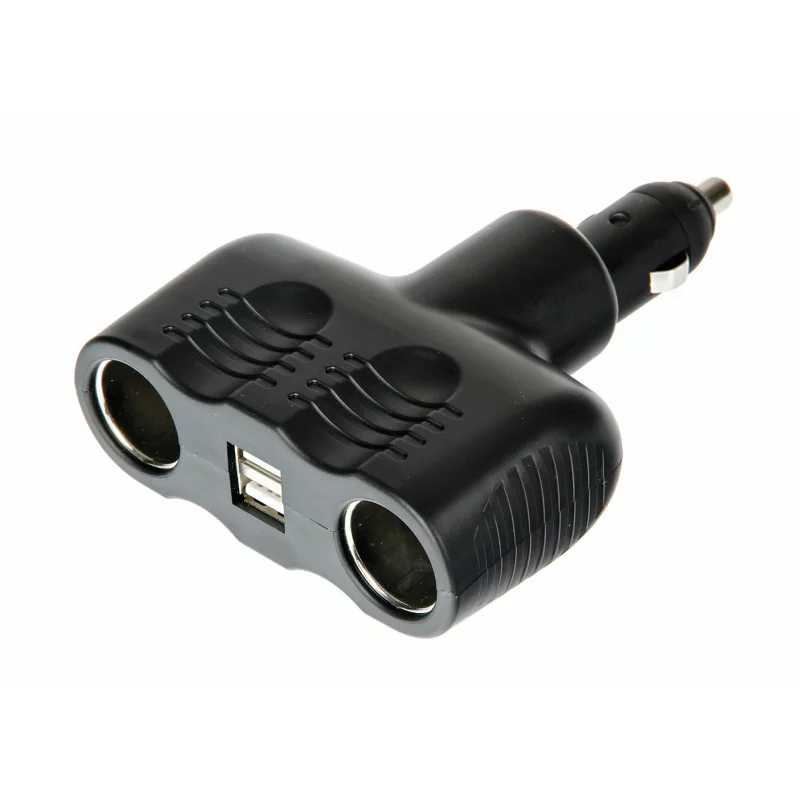 Priza dubla auto rabatabila 12/24V cu 2 porturi USB Duo-4