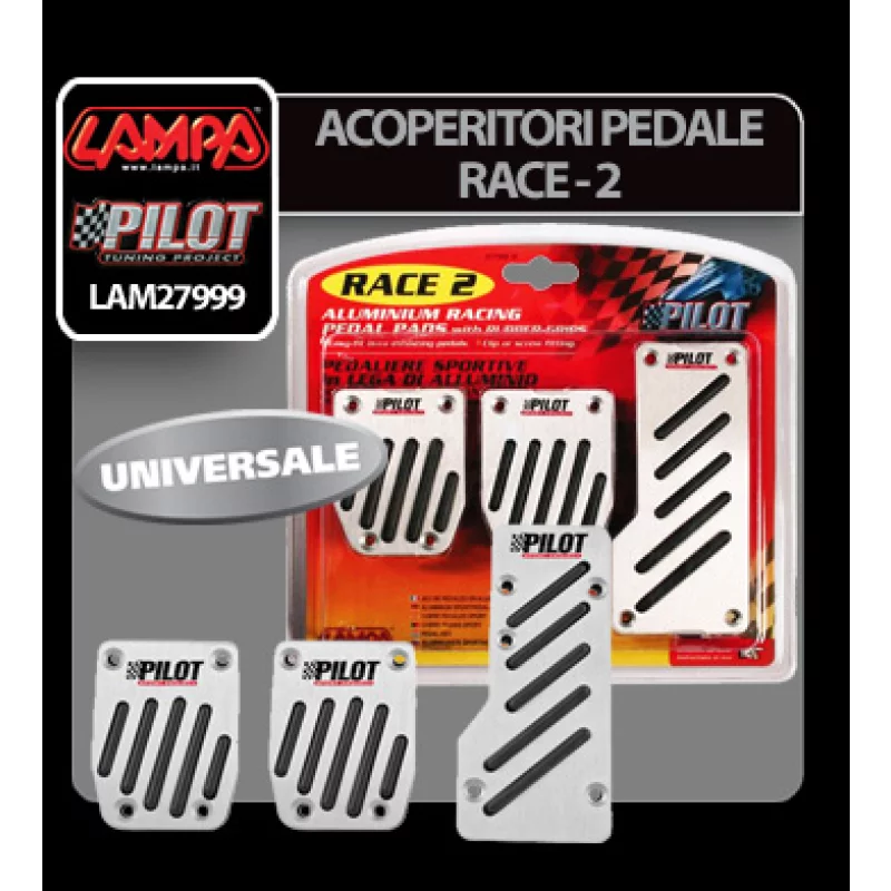 Acoperitori pedale auto Race 2 din aluminiu cu inserții antiderapante