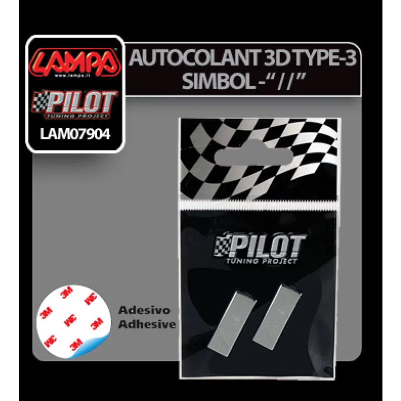 Autocolant 3D crom Type-3, simbol decorativ auto, 28 mm