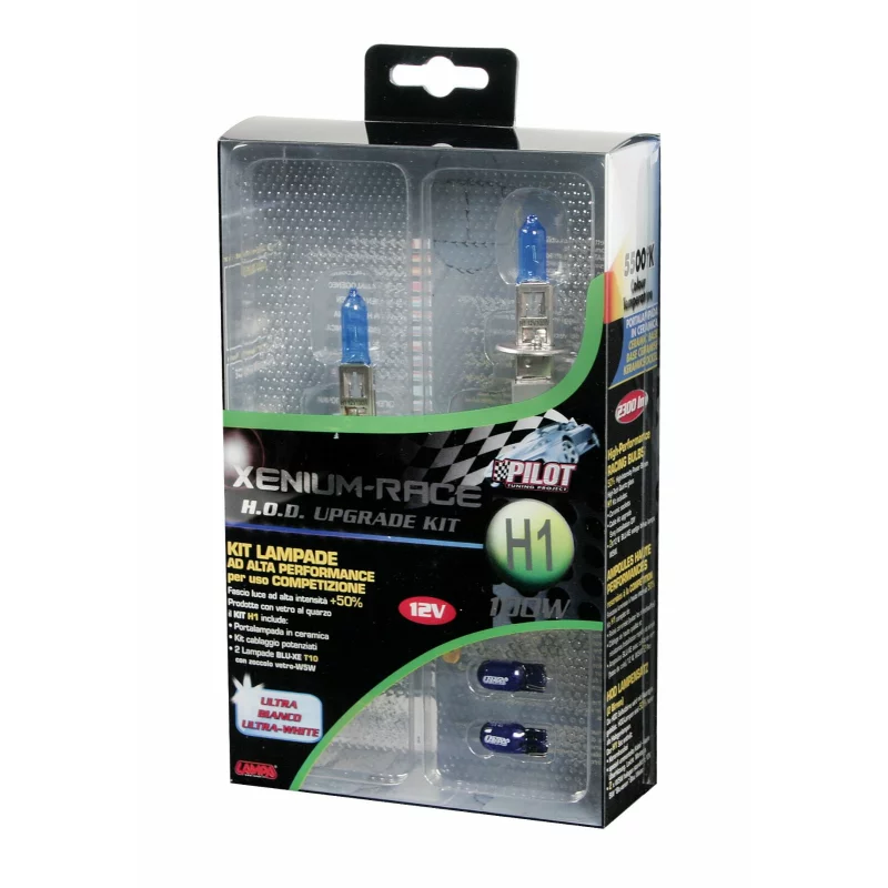 Bec halogen auto H1 12V 100W Xenium Race P14,5s, set 2 buc + bonus