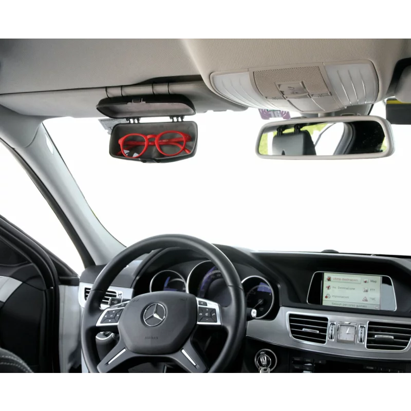 Cutie depozitare ochelari auto pentru parasolar, montaj rapid