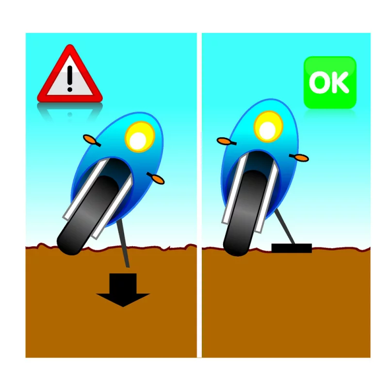 Extensie talpă cric motocicletă Stand-Mate pentru stabilitate pe teren moale