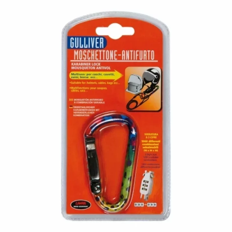 Incuietoare carabiniera cu cifru 3 combinatii Lampa Guliver, multicolor