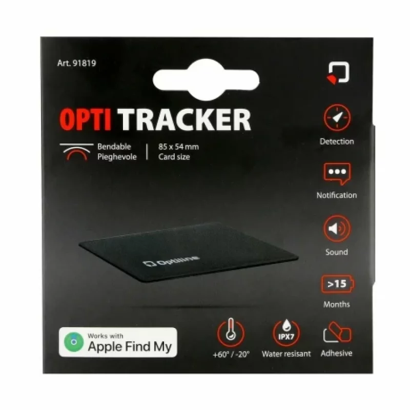Localizator obiecte Optiline Flex ultra-subtire cu adeziv, compatibil Apple Find My