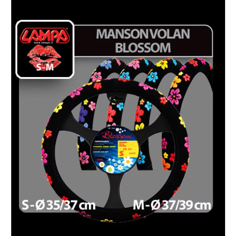 Manson volan Blossom Premium din catifea poliuretanica, M, 37-39 cm