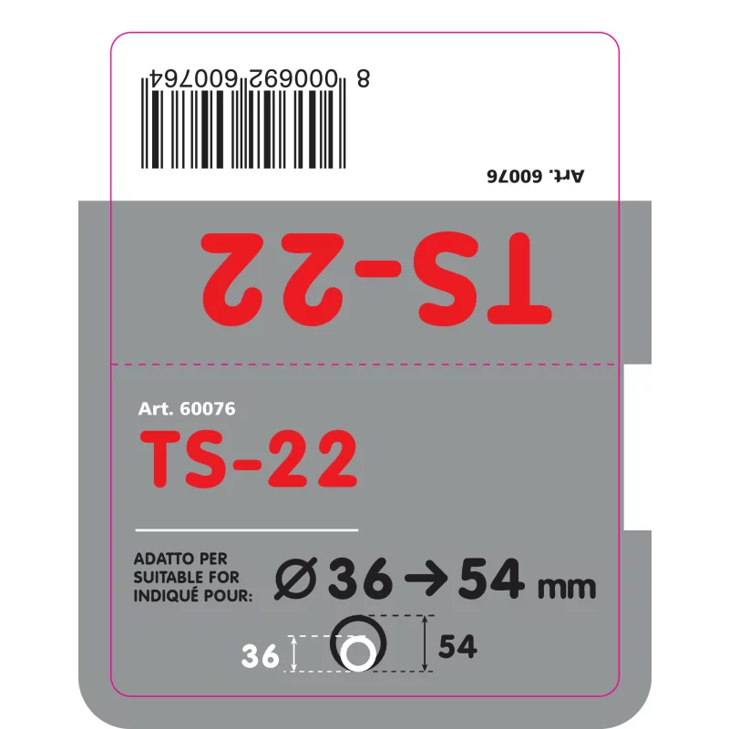 Ornament tobă eșapament dublu TS-22 din inox lustruit, 36-54 mm