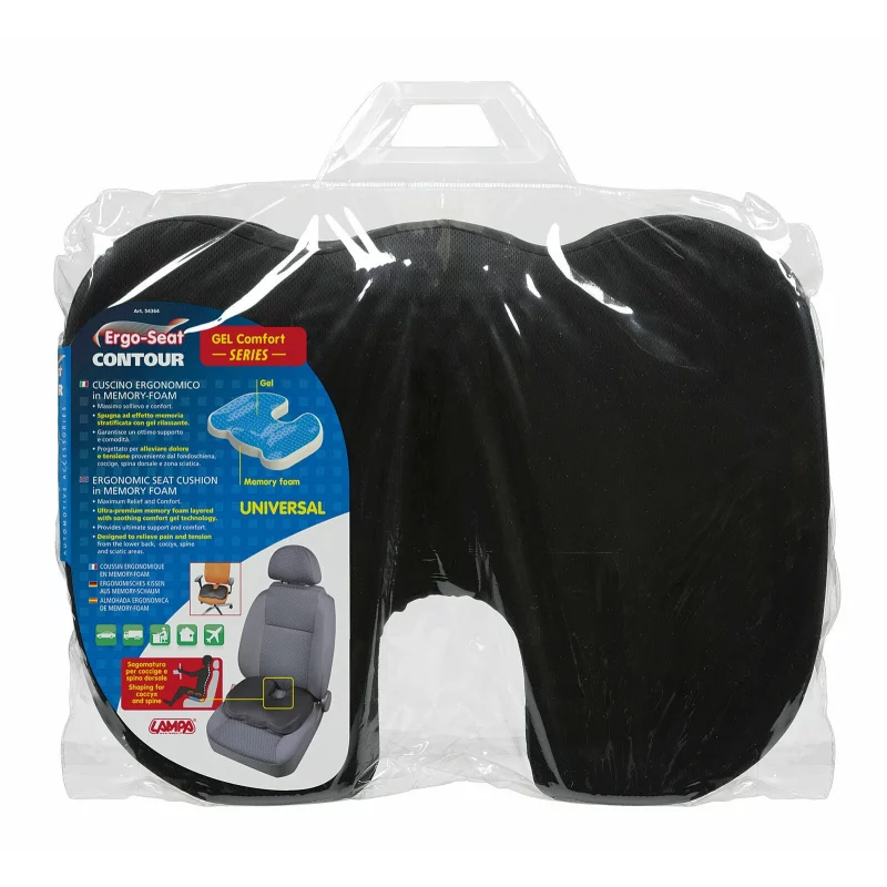 Pernă ortopedică pentru scaun cu spumă de memorie și gel Contour