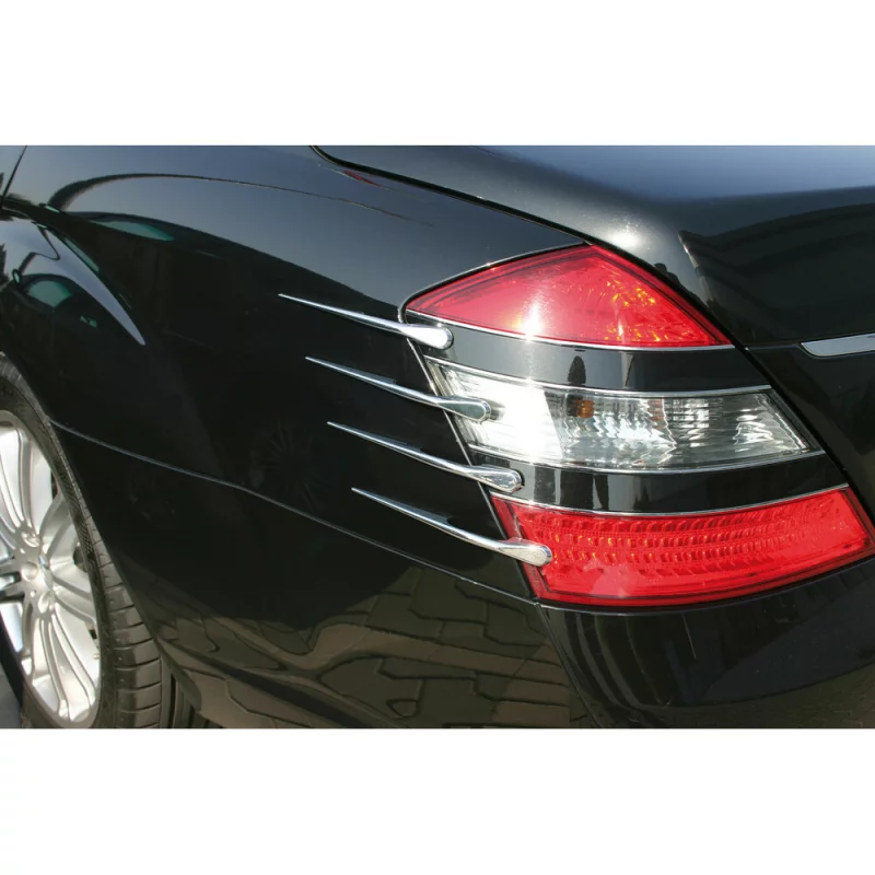 Set aripioare auto pentru styling exterior Long-Fin, crom, 223 mm, 4 buc